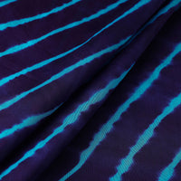 Blue - Handloom Chanderi Silk Tie-Dye Leheriya Fabric 16