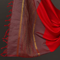 Maroon - 3pc Handloom Silk Cotton Pochampally Ikat Dress Material 18