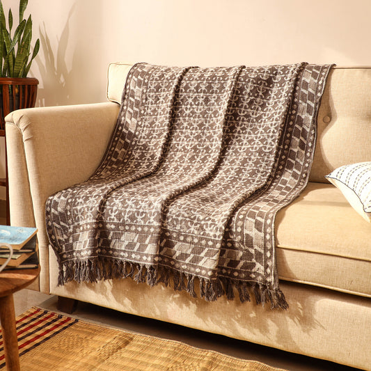 Handloom Jaipur Block Printed Cotton Sofa Throw (86 x 53 in) 05