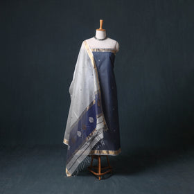 Handloom Maheshwari Silk Buti Unstitched Dress Material: Kurta with Dupatta 13