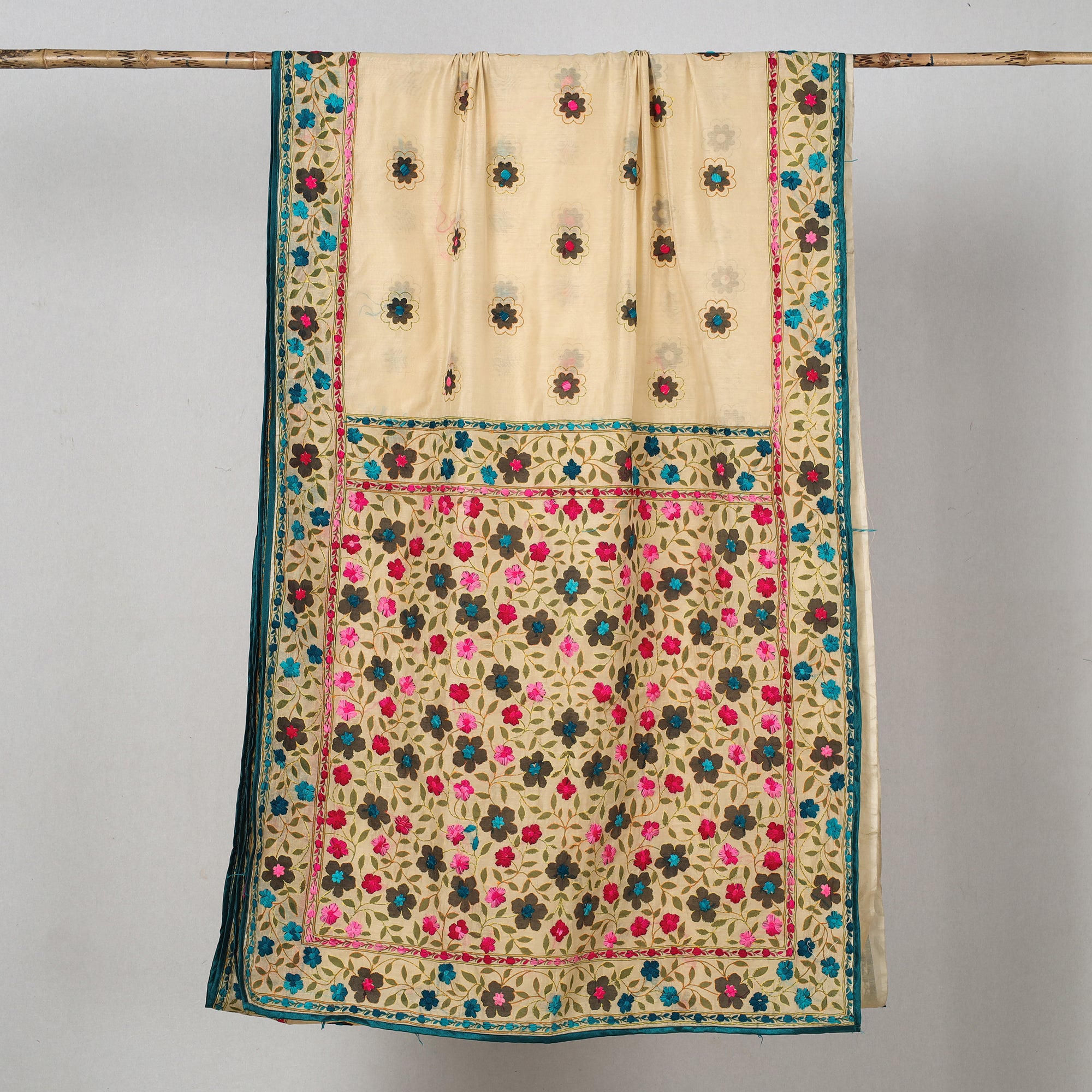 Phulkari in kota silk | Phulkari saree, Saree models, Dress design patterns