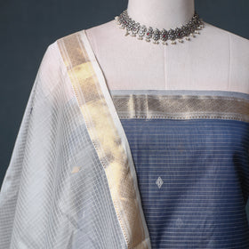 Handloom Maheshwari Silk Buti Unstitched Dress Material: Kurta with Dupatta 13