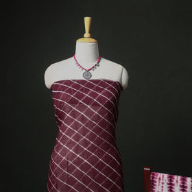 Leheriya Kota Doria Cotton Unstitched Dress Material: Kurta, Bottom & Dupatta 02