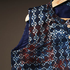 Ajrakh Hand Block Print Modal Silk Sleeveless Readymade Blouse 11