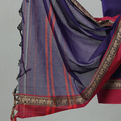 Blue - 3pc Dharwad Cotton Suit Material Set 17
