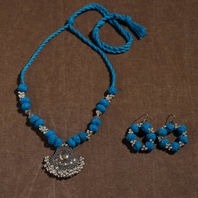 Buy Handmade German Silver Thread Beads Necklace Set