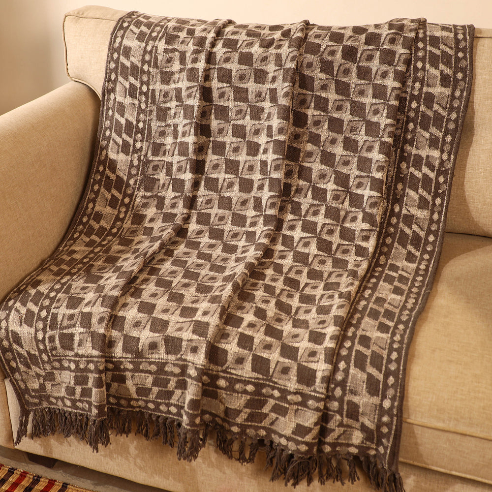 Handloom Jaipur Block Printed Cotton Sofa Throw (86 x 53 in) 06