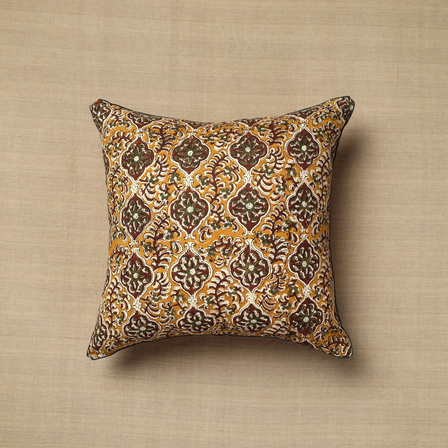 Cotton Block Printed Bagru Cushion Cover (16 x 16 in) 14