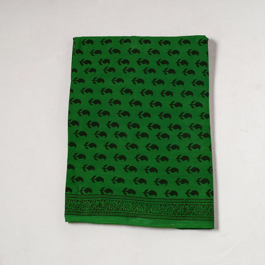 Green - Bagh Block Printed Cotton Precut Fabric (1.6 Meter) 35