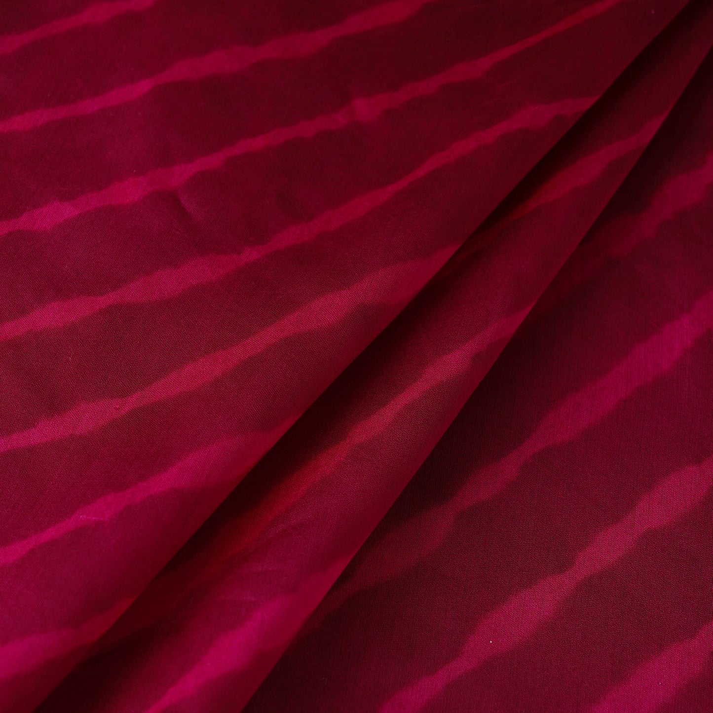 Maroon - Handloom Chanderi Silk Tie-Dye Leheriya Fabric 17