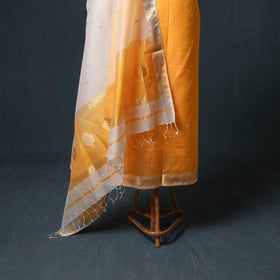 Handloom Maheshwari Silk Buti Unstitched Dress Material: Kurta with Dupatta 14