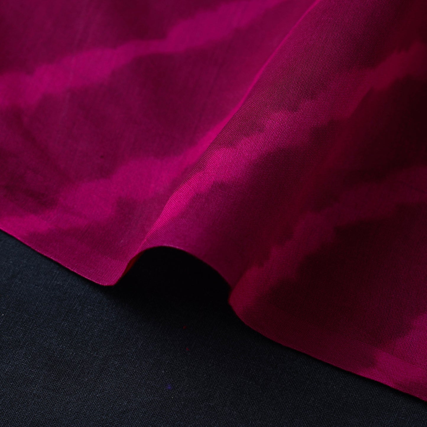 Dark Pink - Handloom Chanderi Silk Tie-Dye Leheriya Fabric 17