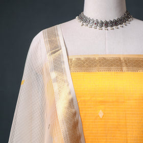 Handloom Maheshwari Silk Buti Unstitched Dress Material: Kurta with Dupatta 14