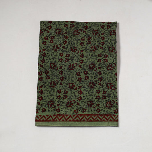 Green - Bagh Block Printed Cotton Precut Fabric (0.9 Meter) 37
