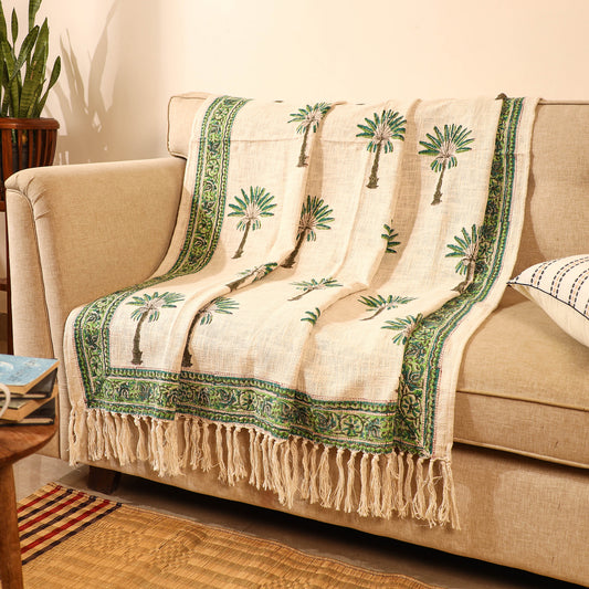 Handloom Jaipur Block Printed Cotton Sofa Throw (86 x 53 in) 08