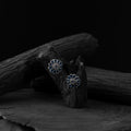 Blue - saanjh bela lotus oxidised stud earrings