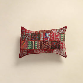 Hand Embroidered Khambadiya Patchwork Pillow Cover 16
