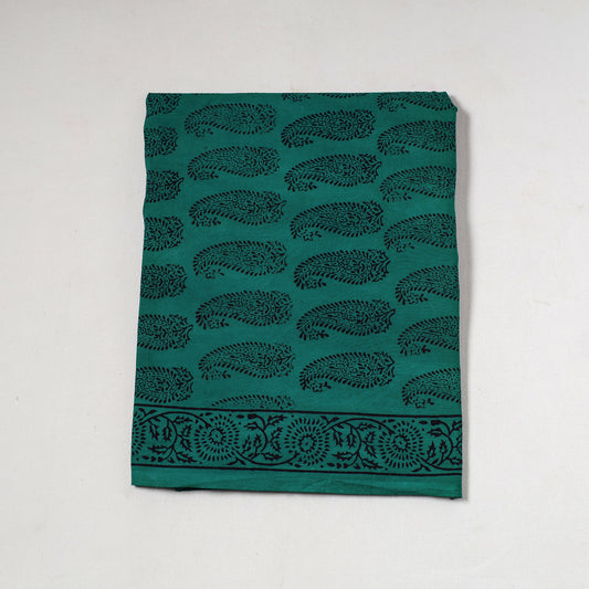 Green - Bagh Block Printed Cotton Precut Fabric (1 Meter) 40