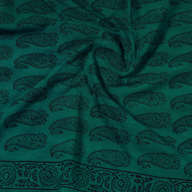 Green Bagh Block Printed Cotton Precut Fabric (1 Meter)