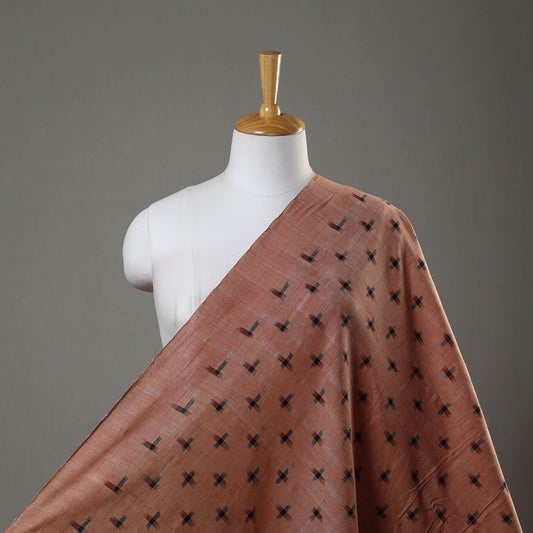 Brown - Handloom Cotton Pochampally Double Ikat Fabric 10