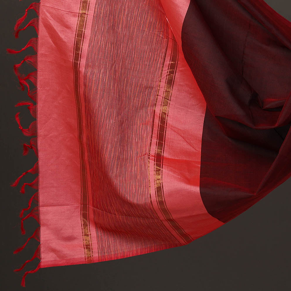 Peach - 3pc Handloom Silk Cotton Pochampally Ikat Dress Material 23