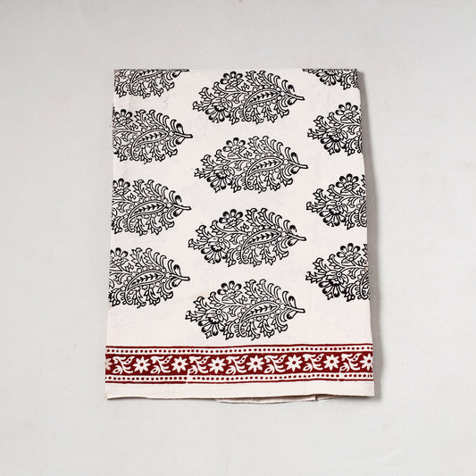 White - Bagh Block Printed Cotton Precut Fabric (0.8 Meter) 41
