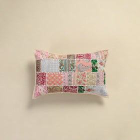 Hand Embroidered Khambadiya Patchwork Pillow Cover 02
