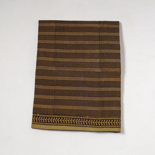 Brown - Bagh Block Printed Cotton Precut Fabric (1 Meter) 42