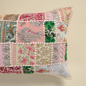 Hand Embroidered Khambadiya Patchwork Pillow Cover 02