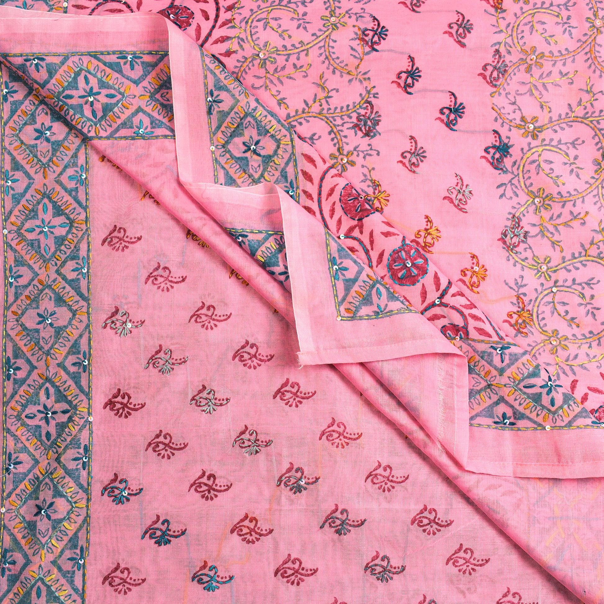 Phulkari Embroidery Saree