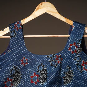 Ajrakh Hand Block Print Modal Silk Sleeveless Readymade Blouse 06