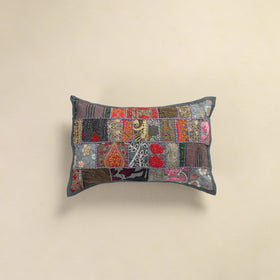 Hand Embroidered Khambadiya Patchwork Pillow Cover 03