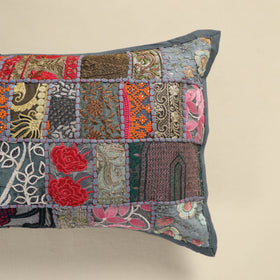 Hand Embroidered Khambadiya Patchwork Pillow Cover 03