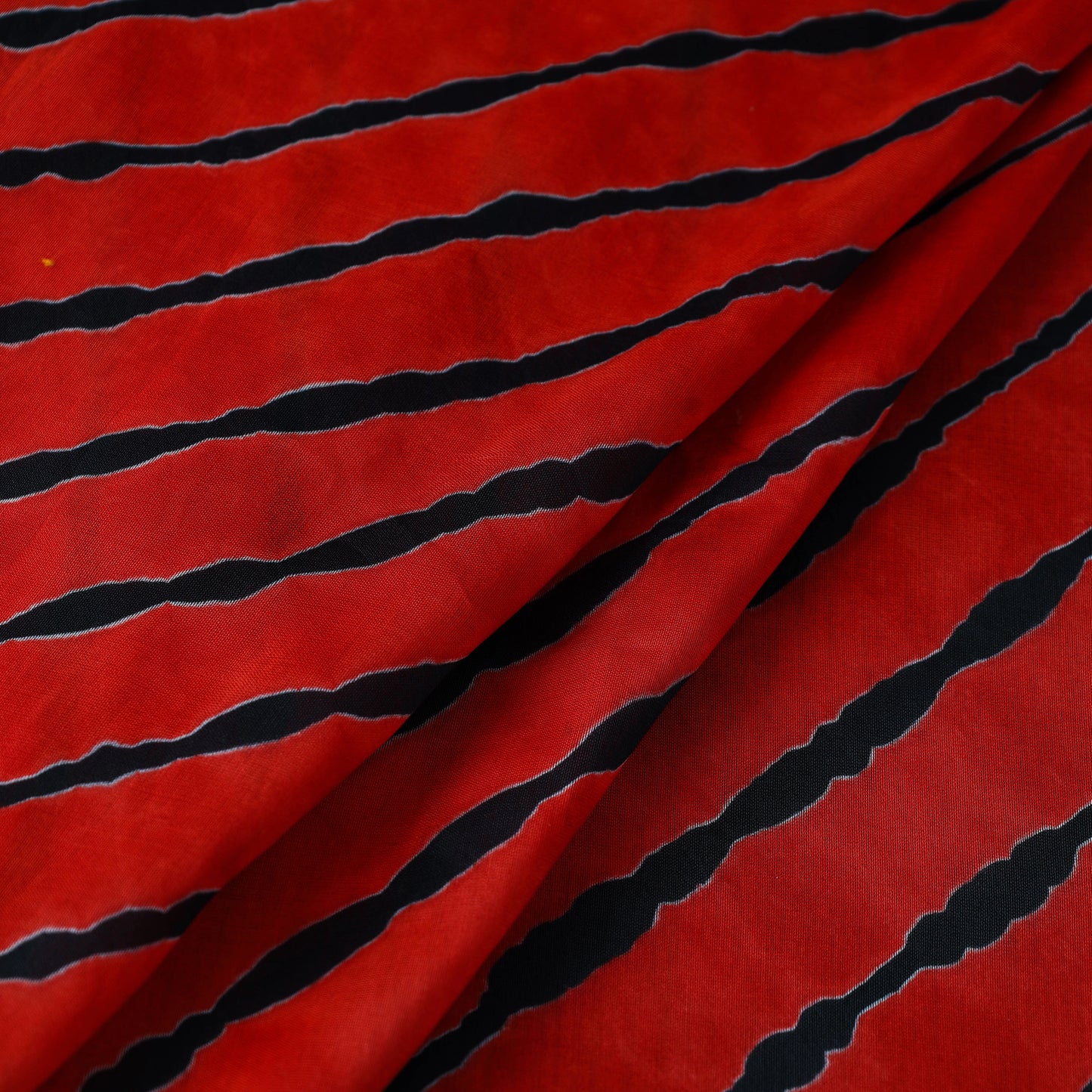 Red - Handloom Chanderi Silk Tie-Dye Leheriya Fabric 20