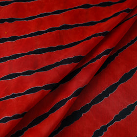 Red Handloom Chanderi Silk Tie-Dye Leheriya Fabric