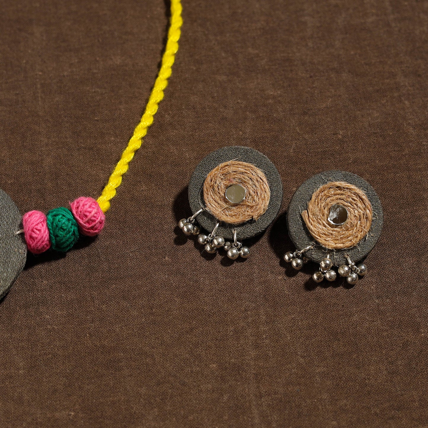 Handmade Jute Fabart Necklace Set 29