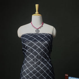 Leheriya Kota Doria Cotton Unstitched Dress Material: Kurta, Bottom & Dupatta 07