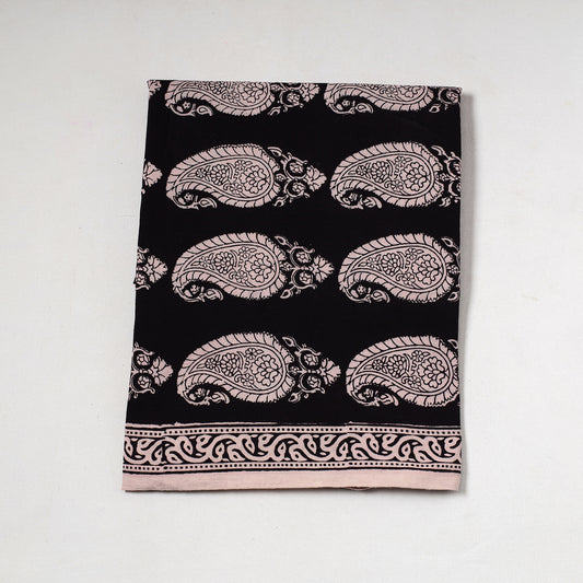 Black - Bagh Block Printed Cotton Precut Fabric (1.8 Meter) 46
