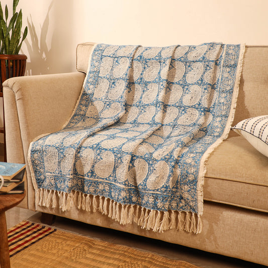 Handloom Jaipur Block Printed Cotton Sofa Throw (86 x 53 in) 11