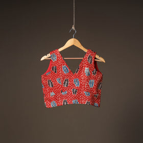 Ajrakh Hand Block Print Modal Silk Sleeveless Readymade Blouse 02