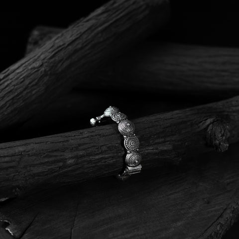 White - saanjh bela chakra oxidised bangle - handcrafted