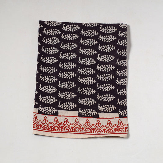 Black - Bagh Block Printed Cotton Precut Fabric (0.7 Meter) 47