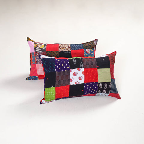 Multicolor - Handcrafted Patchwork Pillow Covers (Set of 2) 01