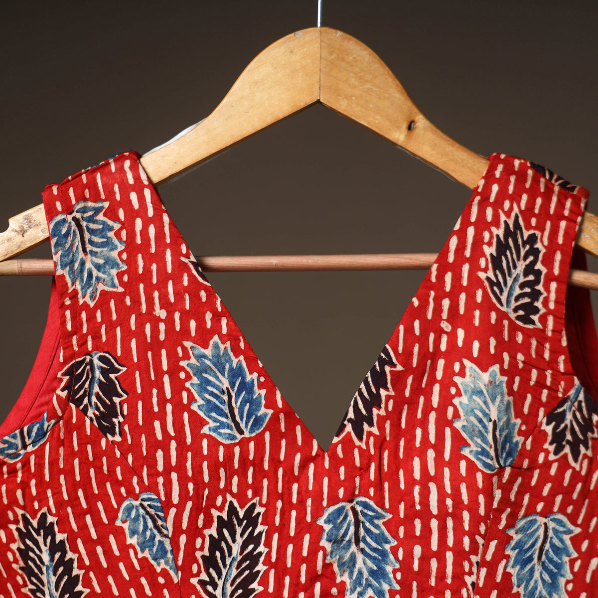 Ajrakh Hand Block Print Modal Silk Sleeveless Readymade Blouse 02
