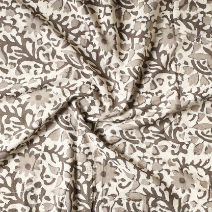 Brown - Sanganeri Block Printed Cotton Precut Fabric (1.3 Meter)
