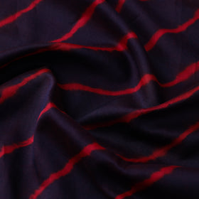 Dark Brown Handloom Chanderi Silk Tie-Dye Leheriya Fabric