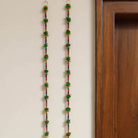 Handmade Diwali Wall Hanging with Bead & Gota Work (set of 2)