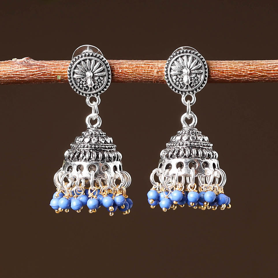 Vrinda Handcrafted GS Beaded Jhumki Earrings