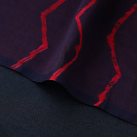 Dark Brown Handloom Chanderi Silk Tie-Dye Leheriya Fabric