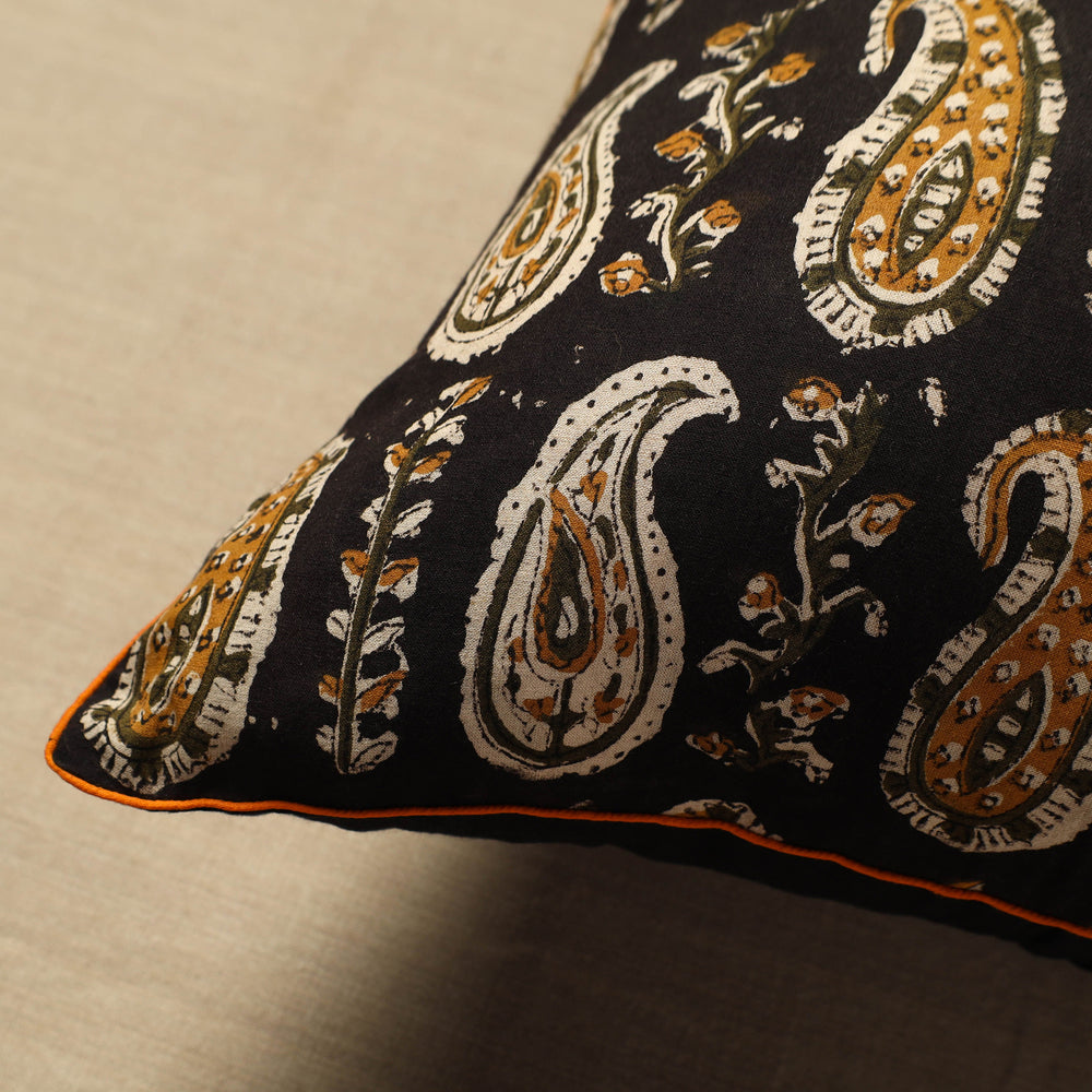 Cotton Block Printed Bagru Cushion Cover (16 x 16 in) 36